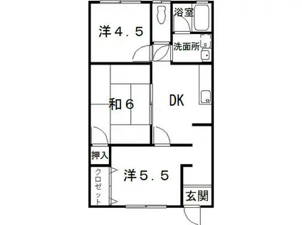 坂井ハイツ(3DK/1階)の間取り写真