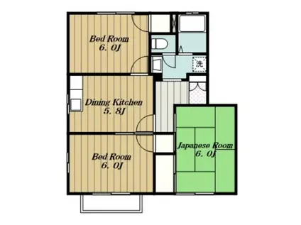 フレグランスS(3DK/1階)の間取り写真