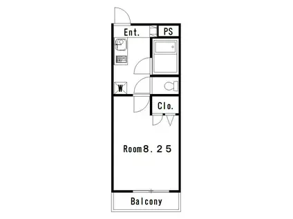 アムール天神(1K/4階)の間取り写真