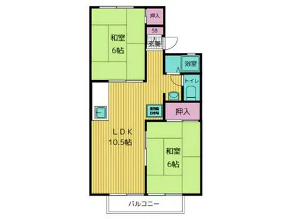 セジュール石田II(2LDK/1階)の間取り写真
