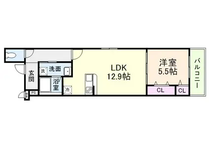 リベルト・ボヌールIII番館(1LDK/2階)の間取り写真