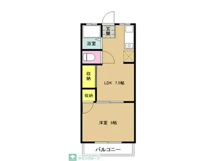 コーポ市川(1DK/2階)の間取り写真