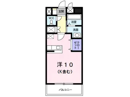 ペスカフィオーレ(ワンルーム/6階)の間取り写真