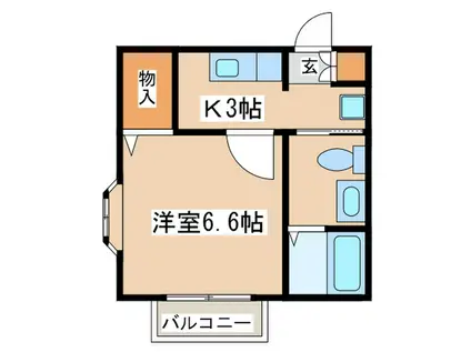 プレ・デ・ガール百合ヶ丘(1K/1階)の間取り写真