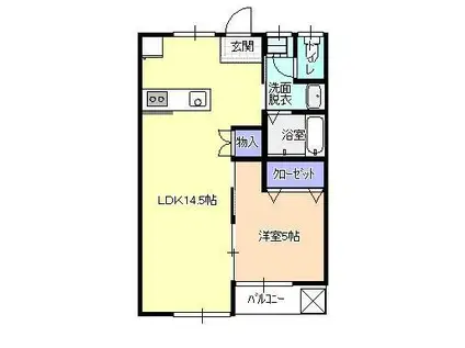 シュール・M(1LDK/1階)の間取り写真