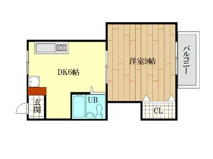 ハイツ杉(1DK/2階)の間取り写真