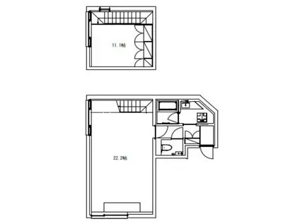 BARK LANE EBISU(1LDK/2階)の間取り写真