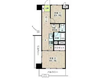 ニックハイム武蔵新田(2K/3階)の間取り写真