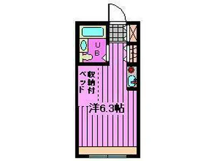 ポロ―ニア指扇(ワンルーム/5階)の間取り写真