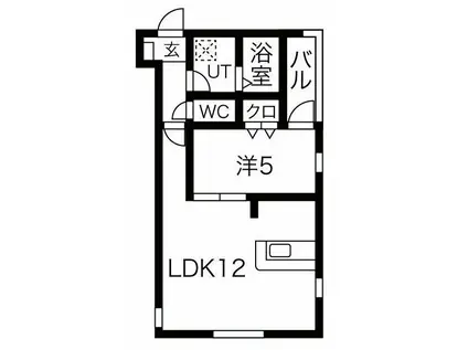 DEVELD千種(1LDK/1階)の間取り写真