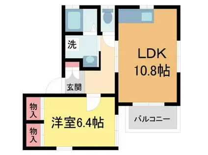 パーク・サイドコート夙川(1LDK/1階)の間取り写真