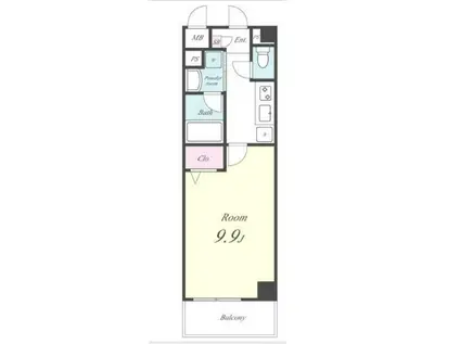 Fコスモ新検見川(1K/1階)の間取り写真