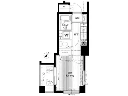 メインステージ護国寺II(1K/8階)の間取り写真