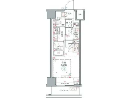 クレヴィスタ横浜関内II(1K/8階)の間取り写真