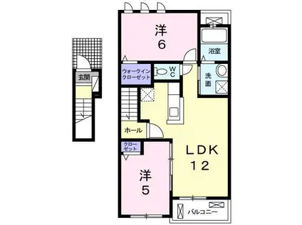 フローラII(2LDK/2階)の間取り写真