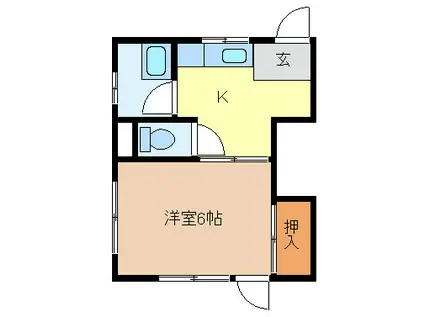 コーポノース(1K/1階)の間取り写真