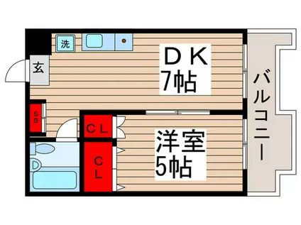 パレ・ドール柏(1DK/4階)の間取り写真
