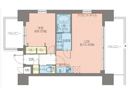 プレジオ御幣島(1LDK/3階)の間取り写真