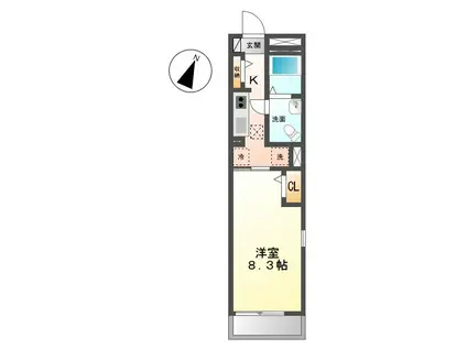 ボン モマン(1K/3階)の間取り写真