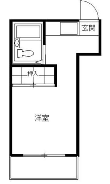 平井ハイツ(ワンルーム/2階)の間取り写真