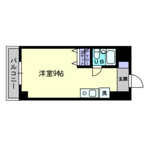 椢原ビル(ワンルーム/2階)の間取り写真