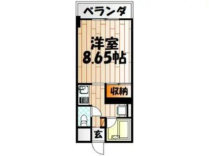 メゾン東武三萩野(ワンルーム/7階)の間取り写真