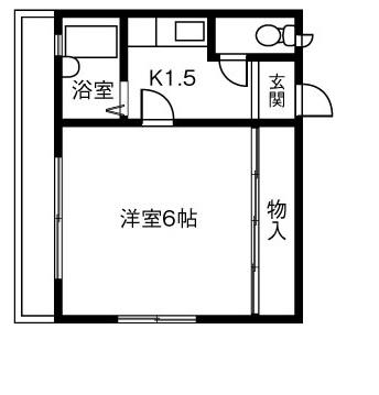 フォーブル藤井(1K/1階)の間取り写真