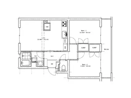 第3河原ハイツ(2LDK/2階)の間取り写真