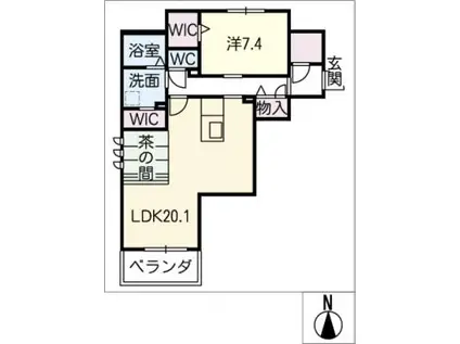 リオリエント蘇原(1LDK/2階)の間取り写真