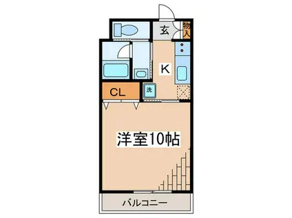 オーインIII(1K/1階)の間取り写真