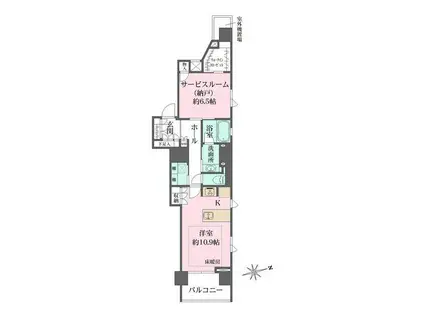 ベルジェンドセンター南デュアリエ(ワンルーム/7階)の間取り写真