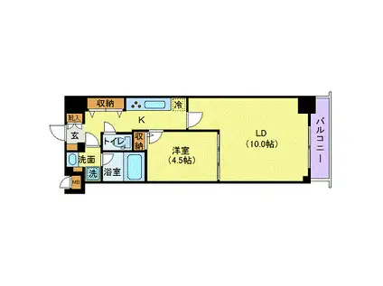 ミェーレ日本橋(1LDK/7階)の間取り写真