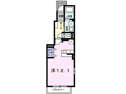 メモリア イルミナンテ(ワンルーム/1階)の間取り写真