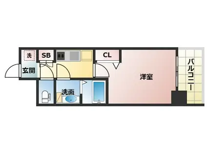 ALIVIS福島海老江(1K/5階)の間取り写真