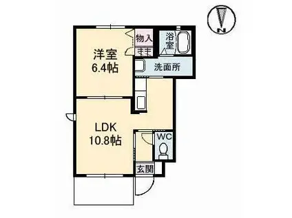 アムール(1LDK/1階)の間取り写真