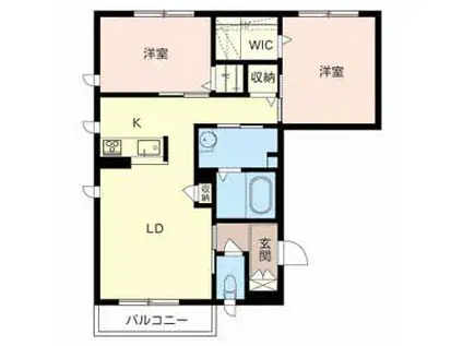 VORTE GARDEN 豊中 A棟(2LDK/2階)の間取り写真