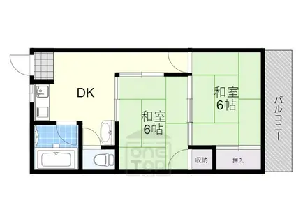 エルソフィア正雀Ⅰ(2DK/3階)の間取り写真