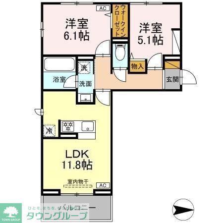 DEAR LIFE(2LDK/3階)の間取り写真