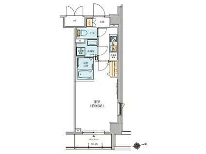 リージア経堂イーストプレイス(1K/7階)の間取り写真