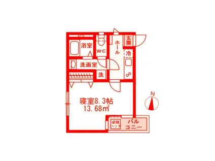 トゥルーメゾン湘南茅ヶ崎(1K/3階)の間取り写真