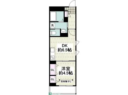 エクラス大森(1DK/2階)の間取り写真