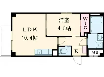 URBAN COURT 茨木春日(1LDK/4階)の間取り写真