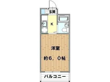 マルハンダイヤモンド(ワンルーム/4階)の間取り写真