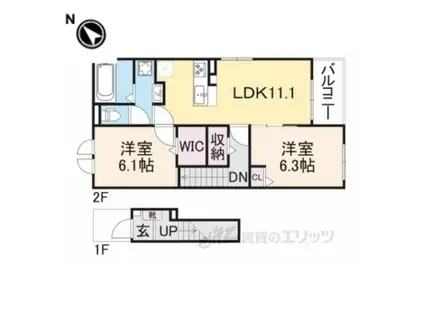 ネオトラストⅠ(2LDK/2階)の間取り写真