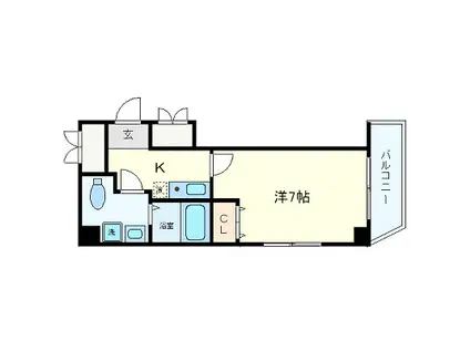 アリバ豊崎(1K/4階)の間取り写真