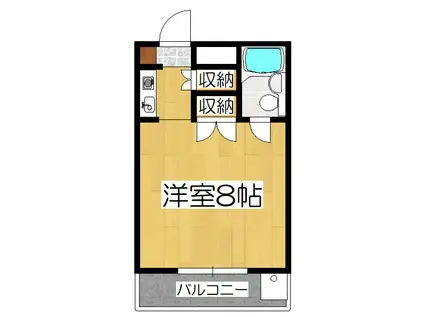 みささぎプチハイツ(ワンルーム/2階)の間取り写真