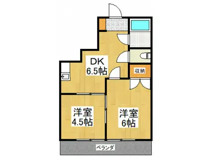 ジェネシスパートII(2DK/1階)の間取り写真