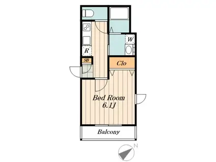 マウントコーストIII(1K/2階)の間取り写真