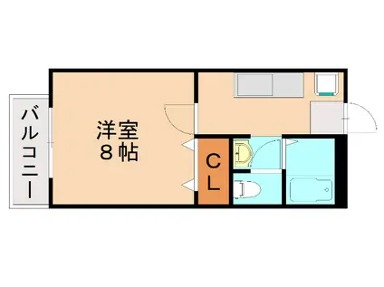 ソレアード(1K/1階)の間取り写真