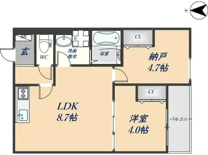 CASA花園(2LDK/2階)の間取り写真